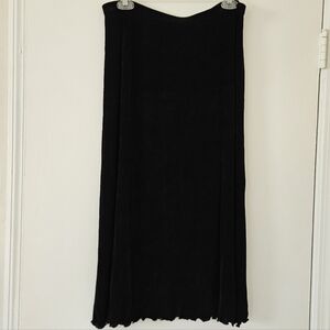 Softwear Mark Singer Skirt Midi L Vtg Slinky Black Modest Travel Stretch Pull on